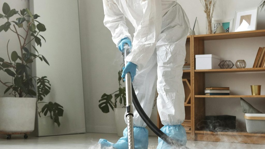 Detailed carpet and floor cleaning during a seasonal deep clean.